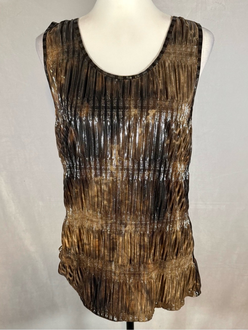 Jennifer mocha brown metallic shimmer top size medium